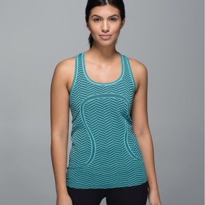LULULEMON Swiftly Tech Heathered Blue Tropics Tank
